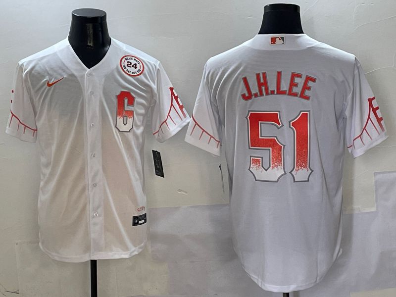 Men San Francisco Giants 51 J.H.Lee White Game Nike 2025 MLB Jersey style 7